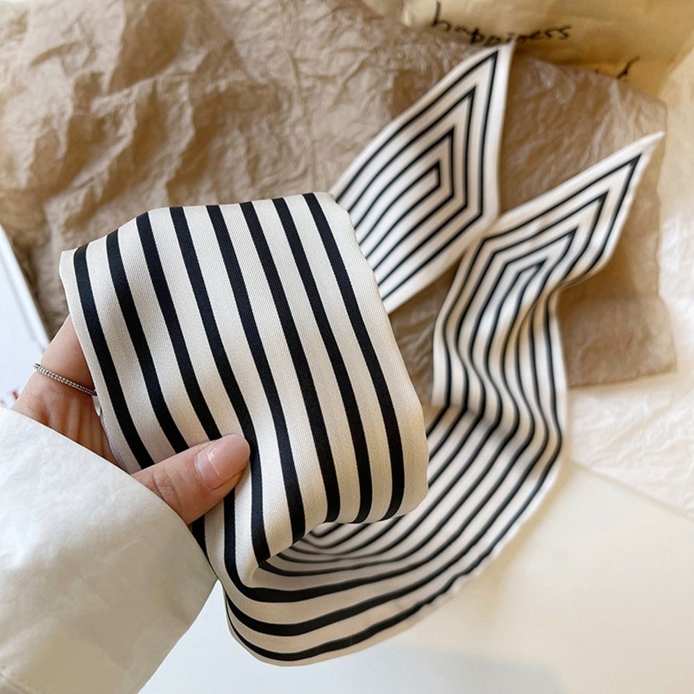 Silk Tie Striped - Elegancka francuska apaszka w paski, damska