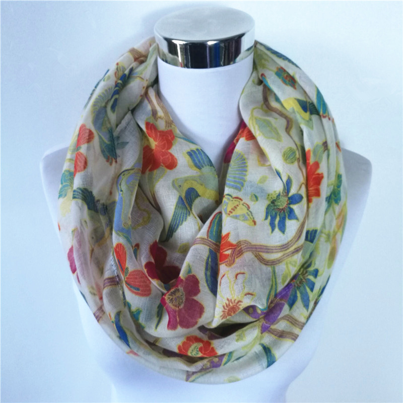 Infinity Scarf Knit - Nowy szalik z wiskozą z nadrukiem