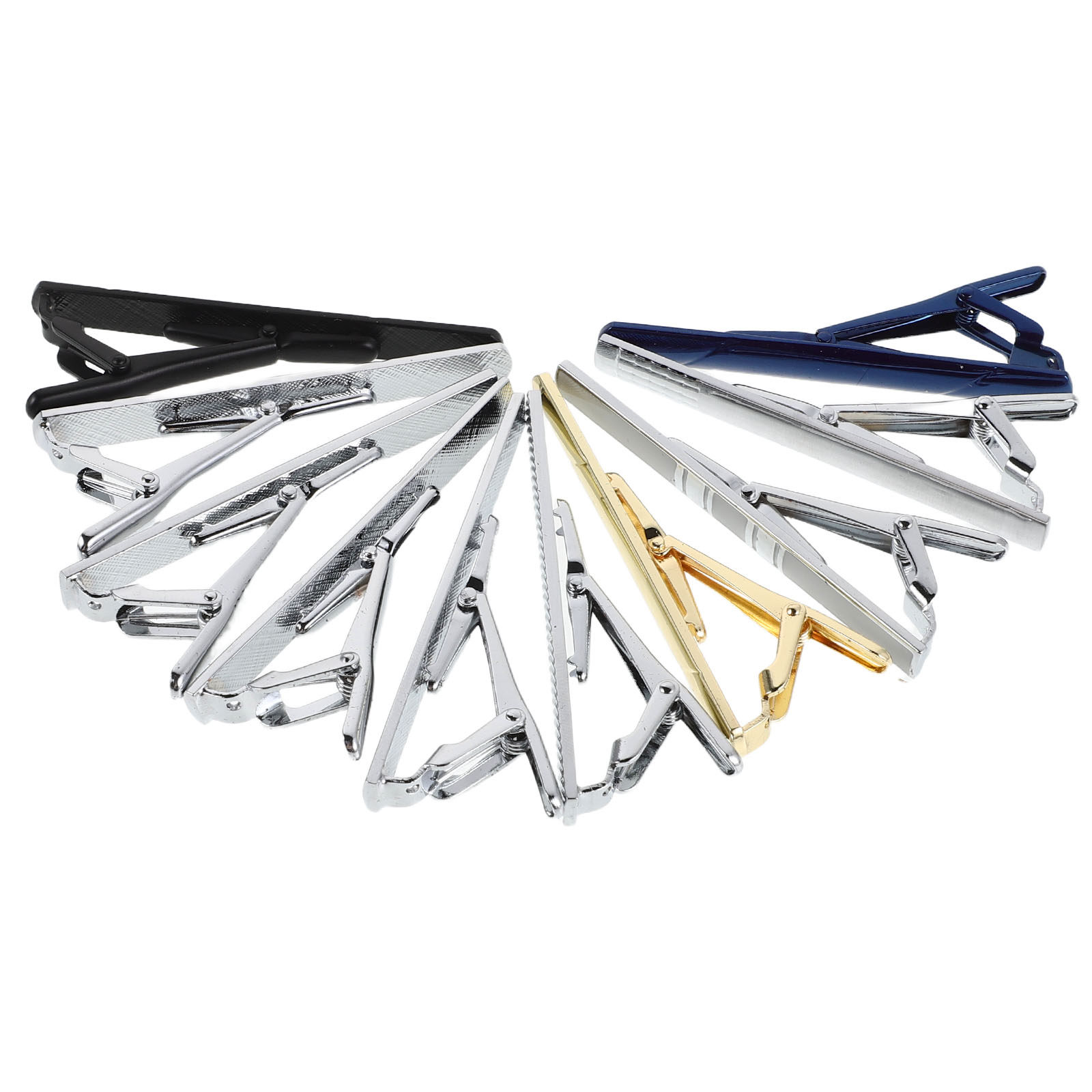 Tie Bar Set Gift - Zestaw 10 klipsów do krawata, eleganckie