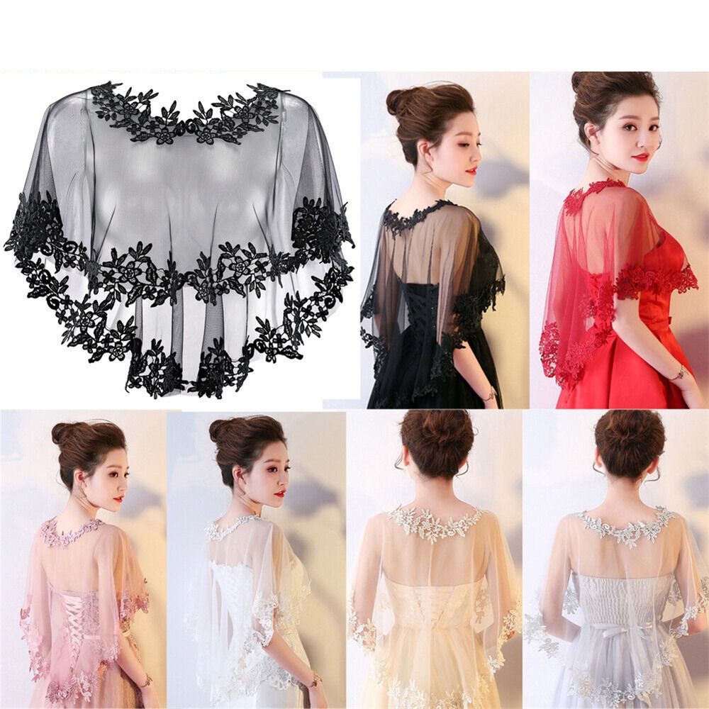 Stole Wedding Shawl - Moda koronkowa z krótkim rękawem wzruszając