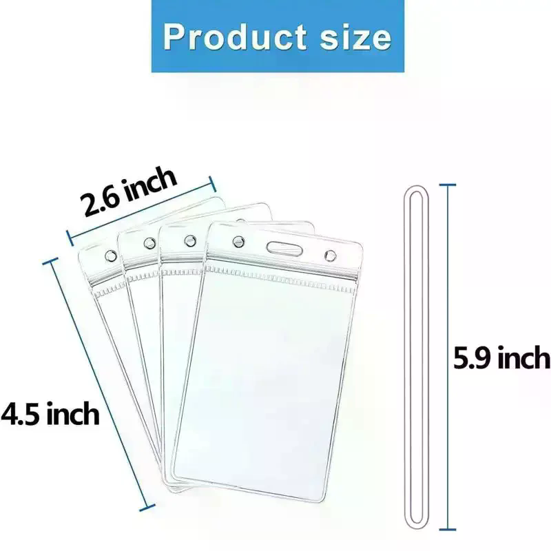 Lanyard Badge Holder - 10 szt. Przezroczyste plastikowe etui na