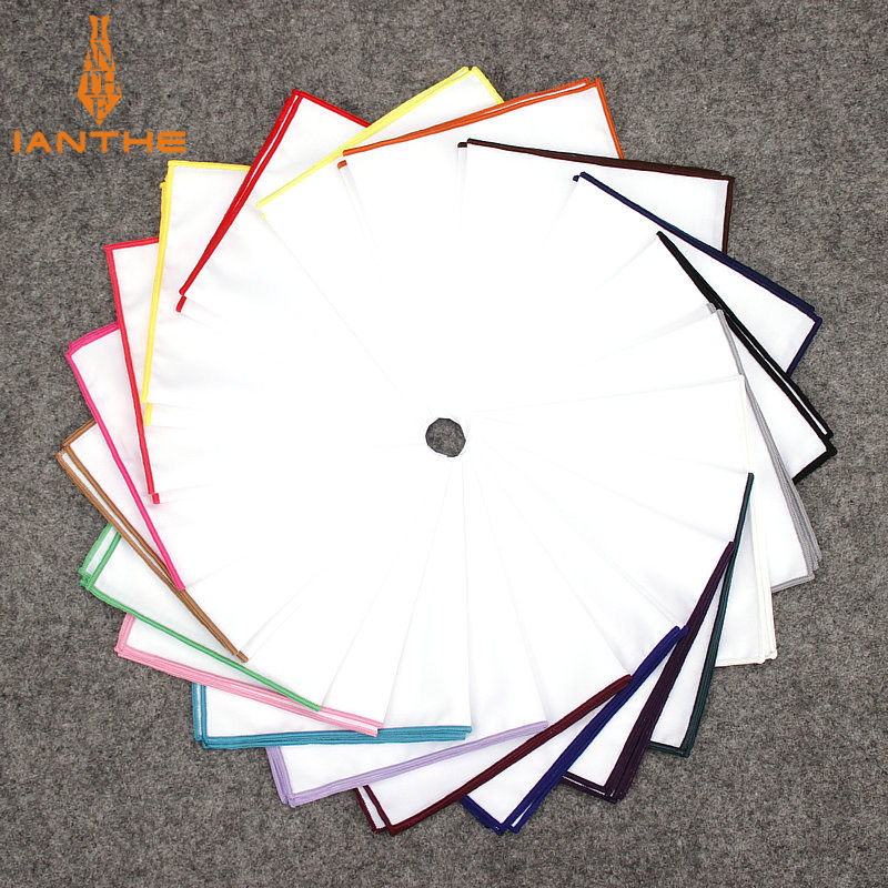 Pocket Square Set - 2018 moda męskie bawełniane białe chusteczka