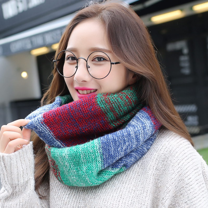 Infinity Scarf Knit - Tęczowe dzianinowe szaliki nieskończoności dla kobiet