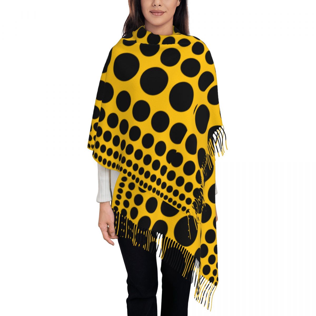 Infinity Scarf Knit - Szalik w kropki dla kobiet Ciepłe