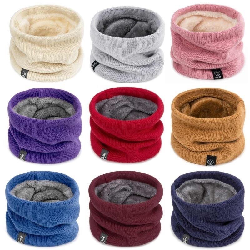 Infinity Scarf Knit - Zimowy dzianinowy pluszowy gruby szalik na