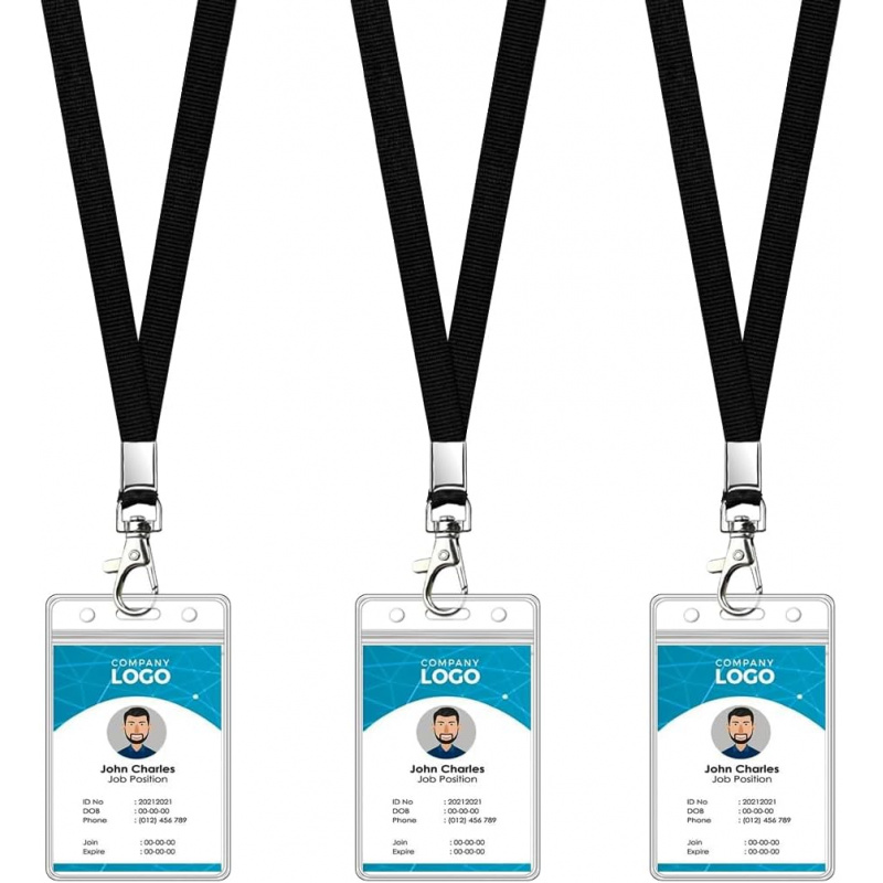 Lanyard Badge Holder - 3 sztuki smyczy do identyfikatorów z