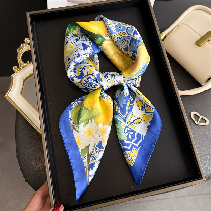 Ascot Neck Scarf - Nowe jedwabne apaszki damskie z nadrukiem