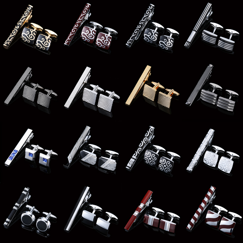 Tie Bar Set Gift - Wysokiej jakości mankiet i spinka do