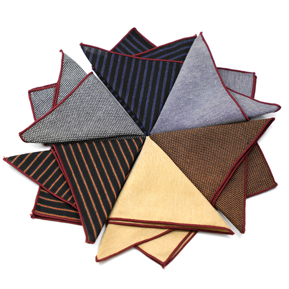 Solidne paski brązowa poszetka – Handkerchief Cotton Men recenzja i cena