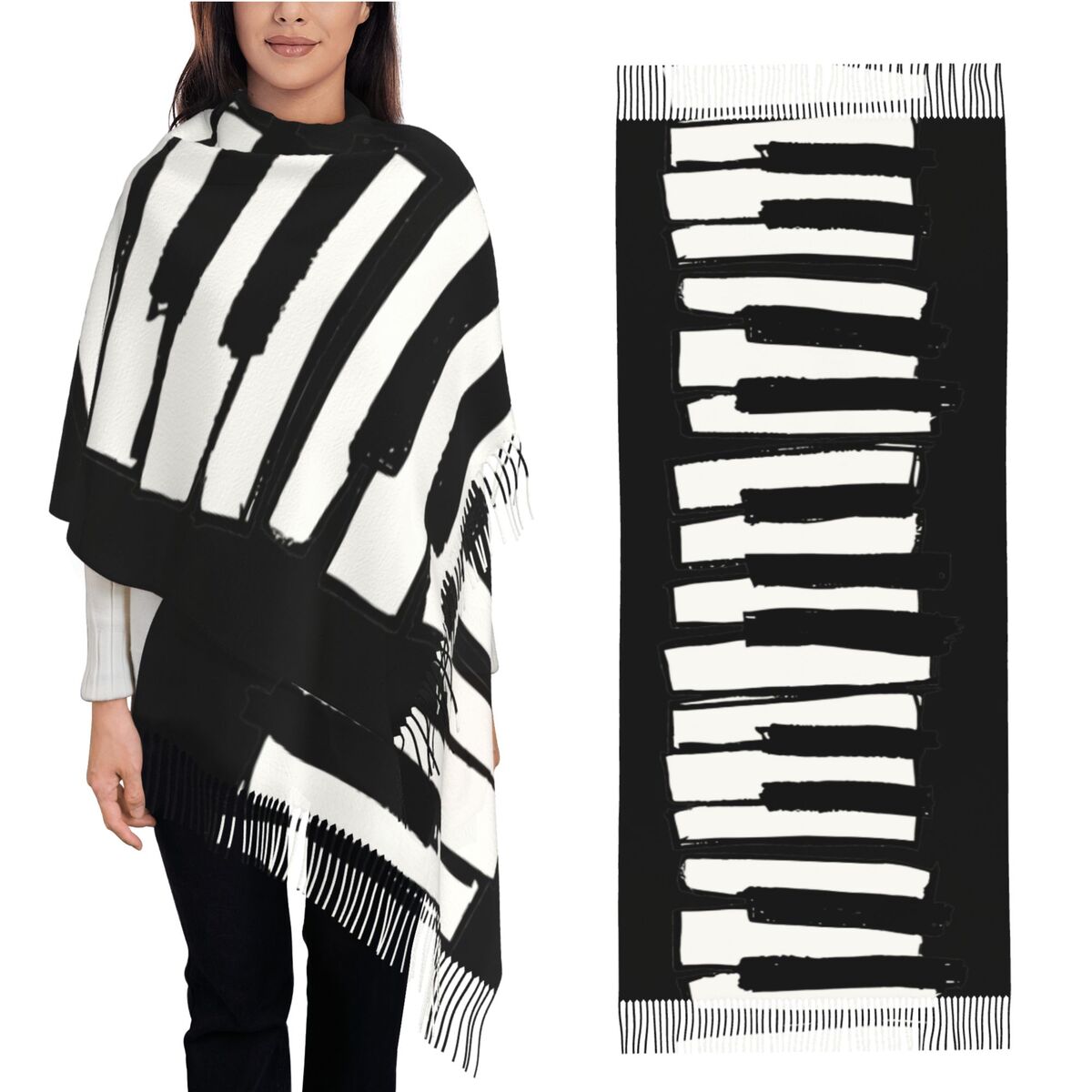 Minimalistyczny szal z motywem – Pashmina Wrap Large recenzja i cena