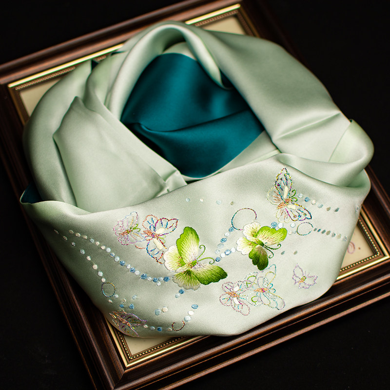 Czysta jedwabna apaszka z haft – Silk Neck Scarf recenzja i cena