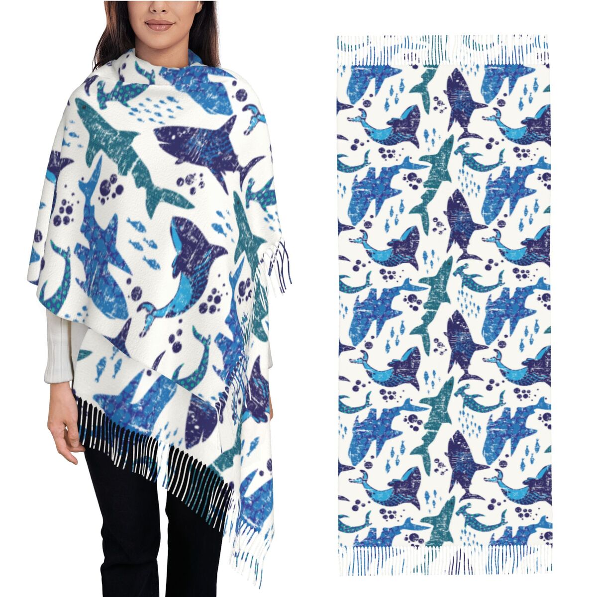 Szalik Rekin Podwodny Świat Oc – Pashmina Wrap Large recenzja i cena