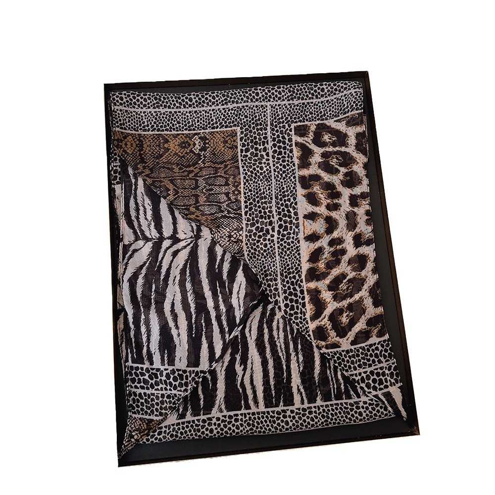 Leopard Small Long Silk Scarf  – Silk Tie Striped recenzja i cena