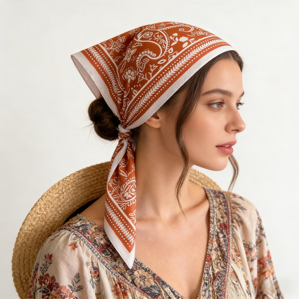 1 szt. apaszka jedwabna w wzór – Scarf Silk Square recenzja i cena