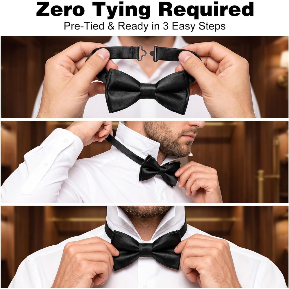 2-częściowe czarne muchy, goto – Bow Tie Pre Tied recenzja i cena