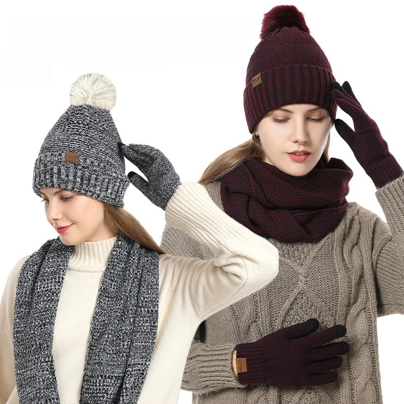 Damski zimowy 3-częściowy komp – Infinity Scarf Knit recenzja i cena