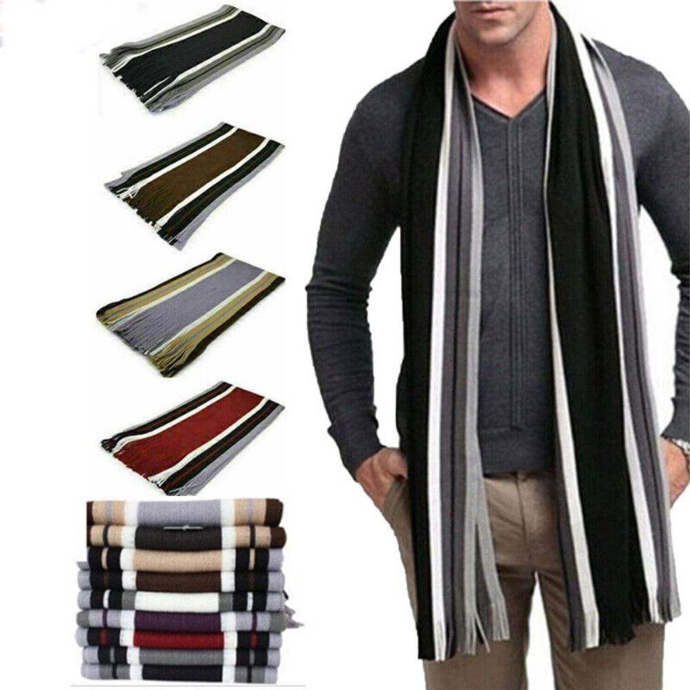 Męski szal z kaszmiru w paski, – Muffler Men Wool recenzja i cena