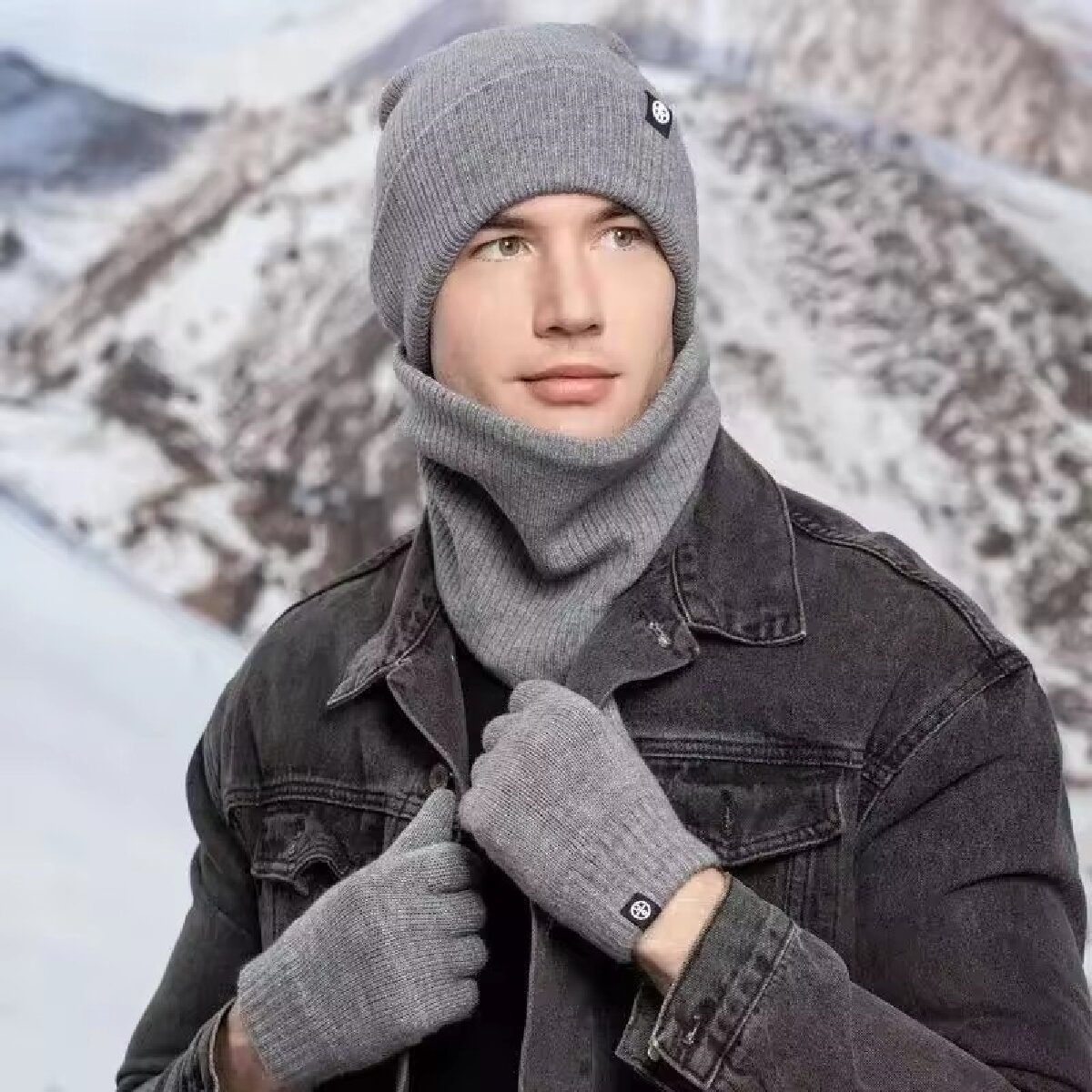 3szt Zimowa czapka z daszkiem  – Muffler Men Wool recenzja i cena