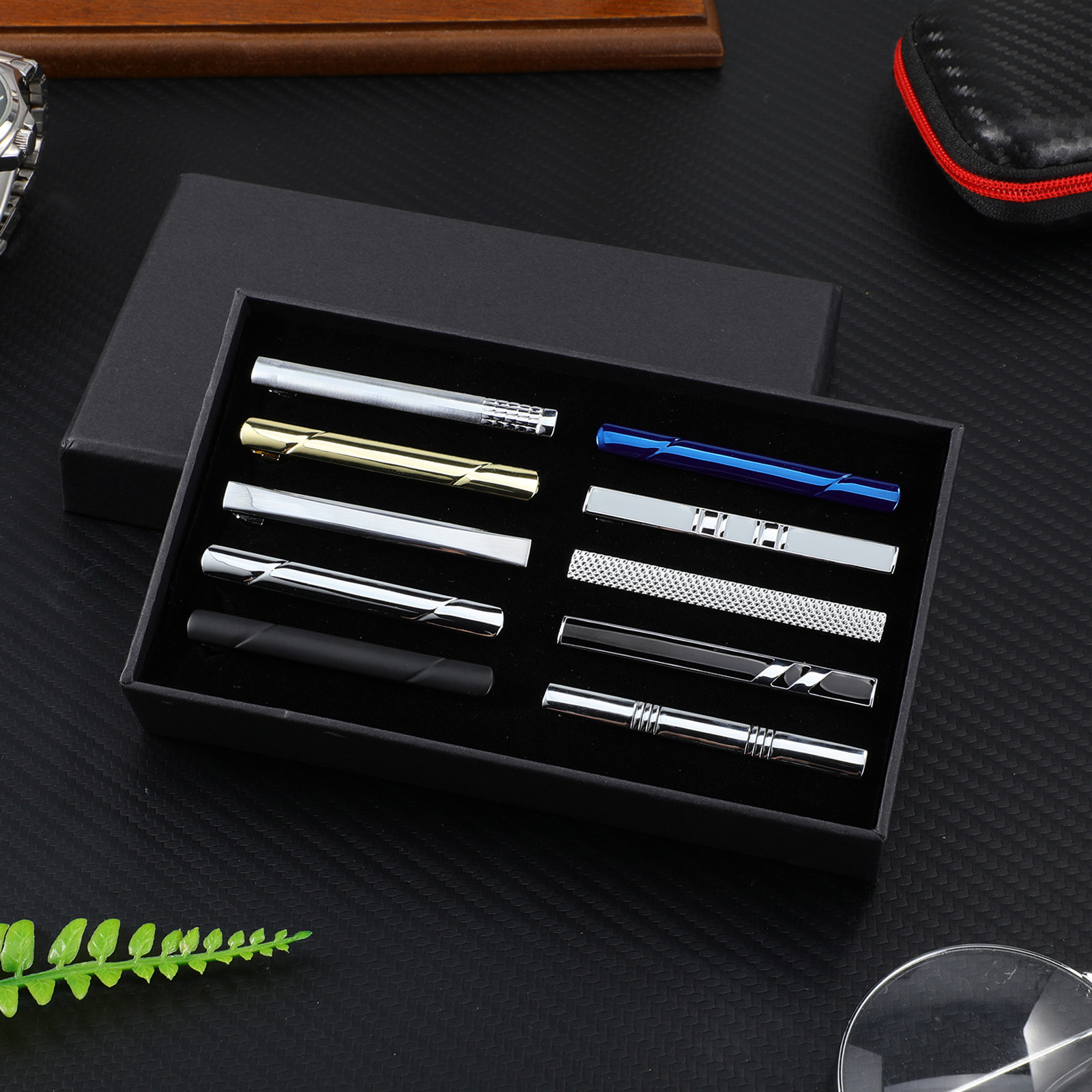 Zestaw 10 szt. spinek do krawa – Tie Bar Set Gift recenzja i cena